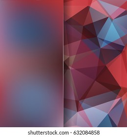 Abstract mosaic background. Blur background. Triangle geometric background. Design elements. Vector illustration. brown, blue colors.