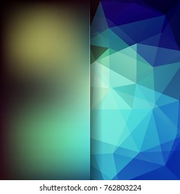 Abstract mosaic background. Blur background. Triangle geometric background. Design elements. Vector illustration. Brown, green, blue colors.