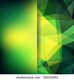 Abstract mosaic background. Blur background. Triangle geometric background. Design elements. Vector illustration. Green, yellow colors.