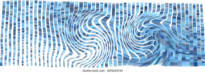 Abstract mosaic background. Chaotically scattered shapes of different colors and transparency. Wavy pixel pattern. Colorful geometric backdrop.