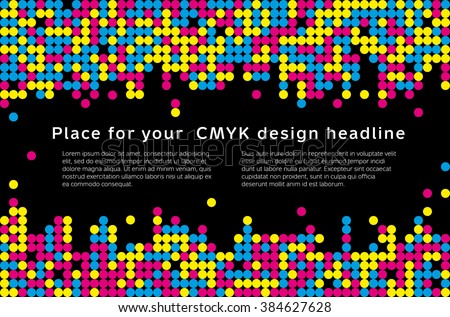 Abstract mosaic background from CMYK colors with place for text - print concept. Vector illustration.