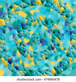 Abstract mosaic background of colored tiles on a dark background