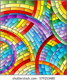 Abstract mosaic background of colored tiles laid in a circle