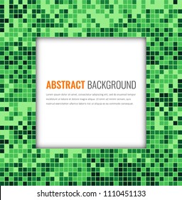 Abstract mosaic background with colorful pixels. Party invitation design template. Vector illustration