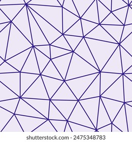 Abstract mosaic background with deep purple color, medium-sized triangles, and light line weight. Repeatable and seamless tileable vector illustration.