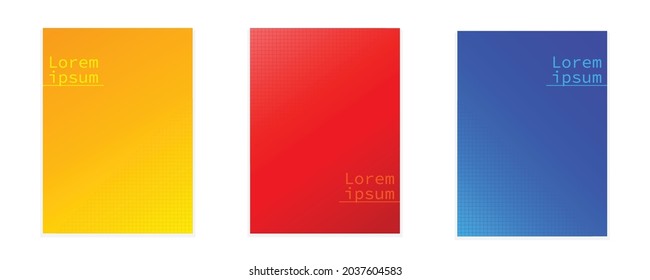 Abstract Mosaic Background Design For Business Brochure Templates, Pamphlets, Cards. Primary Color Yellow, Red And Blue Gradient Vector