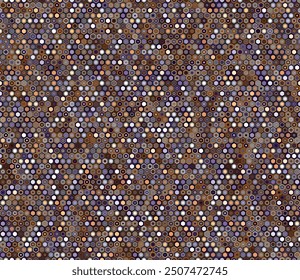 Abstract Mosaic Background. Geometric elements of varied style and color. Small hexagon geometric shapes. Tileable pattern. Seamless background. Gorgeous vector illustration.