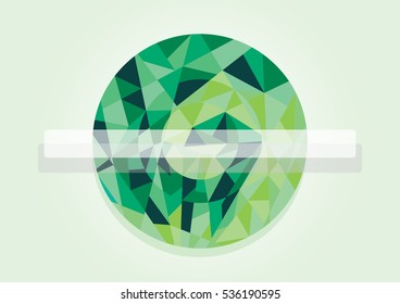 Abstract mosaic background 
green circle, earth element
vector illustration