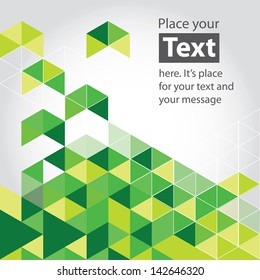 Abstract mosaic background. Green cubic geometric background. Design elements. Layered file