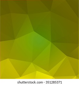 Abstract mosaic background.  Green and yellow geometric rumpled triangular low poly style illustration graphic . Vector polygonal design for business.