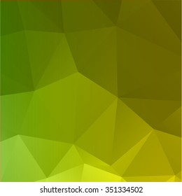 Abstract mosaic background.  Green and yellow geometric rumpled triangular low poly style illustration graphic .Vector polygonal design for business.