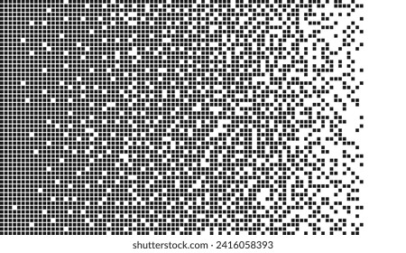 Abstrakter Mosaikhintergrund. Horizontaler Farbverlauf. Pixelkunst-Hintergrund mit einem Platz für Ihren Text. Monochrom.