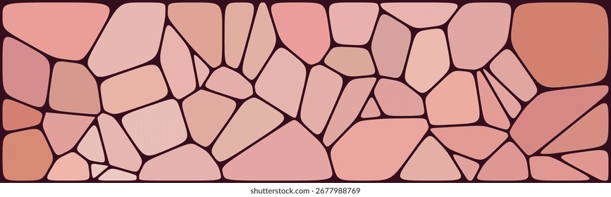 Abstract mosaic background with irregular pink and brown stone-like shapes creating a seamless decorative pattern.