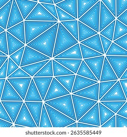 Abstract Mosaic Background. Large triangles size. Multiple repeated inner triangles. One tone colored style. Repeatable pattern. Elegant vector tiles. Seamless vector illustration.