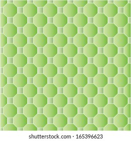 Abstract mosaic background. Light green octagons with squares. File with gradients, but without effects and transperency