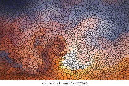 Abstract mosaic background looks like a biological structure. Editable vector illustration.