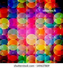 Abstract mosaic background made of colorful circles. Vector Illustration 