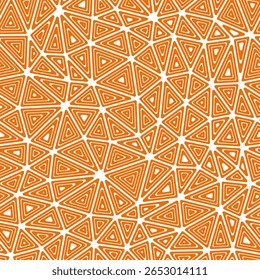 Abstract mosaic background. Medium triangles size. Multiple repeated inner triangles. Solid Color style. Repeatable pattern. Elegant vector tiles. Seamless vector illustration.