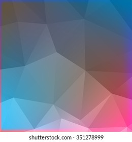 Abstract mosaic background. multicolor blue and pink geometric rumpled triangular low poly style illustration graphic . Vector polygonal design business.
