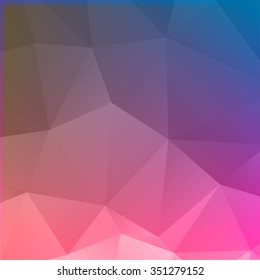 Abstract mosaic background. multicolor blue and pink geometric rumpled triangular low poly style illustration graphic . Vector polygonal design business.