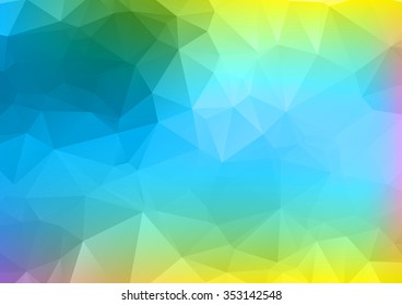 Abstract mosaic background. multicolor blue yellow geometric rumpled triangular low poly style illustration graphic texture. Vector polygonal design business.