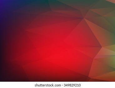 Abstract mosaic background. multicolor dark green red geometric rumpled triangular low poly style illustration graphic background. Vector polygonal design business.