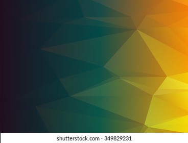 Abstract mosaic background. multicolor dark green yellow geometric rumpled triangular low poly style illustration graphic background. Vector polygonal design business.