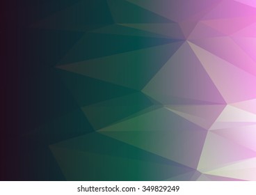 Abstract mosaic background. multicolor dark green pink geometric rumpled triangular low poly style illustration graphic background. Vector polygonal design business.