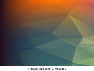 Abstract mosaic background. multicolor dark orange green geometric rumpled triangular low poly style illustration graphic background. Vector polygonal design business