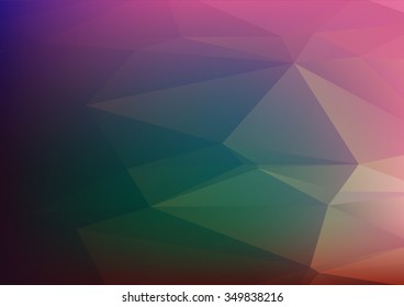 Abstract mosaic background. multicolor dark green pink geometric rumpled triangular low poly style illustration graphic background. Vector polygonal design business