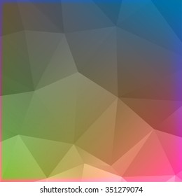 Abstract mosaic background. multicolor green blue and pink geometric rumpled triangular low poly style illustration graphic . Vector polygonal design business.