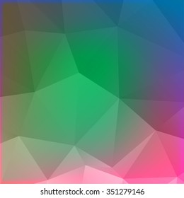 Abstract mosaic background. multicolor green and pink geometric rumpled triangular low poly style illustration graphic . Vector polygonal design business.