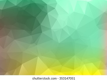 Abstract mosaic background. multicolor green yellow geometric rumpled triangular low poly style illustration graphic. Vector polygonal design business.