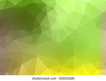 Abstract mosaic background. multicolor green yellow and brown geometric rumpled triangular low poly style illustration graphic. Vector polygonal design business.