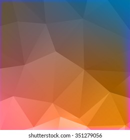 Abstract mosaic background. multicolor orange and blue geometric rumpled triangular low poly style illustration graphic . Vector polygonal design business.