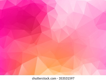 Abstract mosaic background. multicolor orange pink geometric rumpled triangular low poly style illustration graphic. Vector polygonal design business.