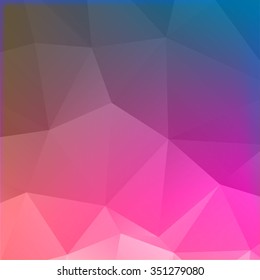 Abstract mosaic background. multicolor pink and blue geometric rumpled triangular low poly style illustration graphic . Vector polygonal design business.