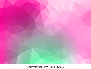Abstract mosaic background. multicolor pink green geometric rumpled triangular low poly style illustration graphic. Vector polygonal design business.