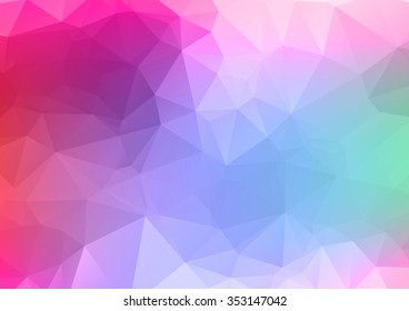 Abstract mosaic background. multicolor red purple and green geometric rumpled triangular low poly style illustration graphic background. Vector polygonal design business.