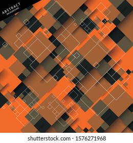 Abstract Mosaic Background with Orange color theme