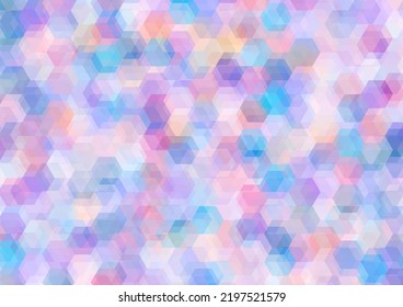 Abstrakter Mosaikhintergrund, rosafarbene blaue sechseckige Form, geometrischer abstrakter Hintergrund, Vektorgrafik.