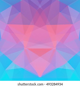Abstract mosaic background.  Pink, blue triangle geometric background. Design elements. Vector illustration