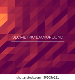 Abstract Mosaic Background. Pink, Purple, Orange Triangles Geometric Background. Design Elements. Vector Illustration EPS10