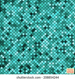 abstract mosaic background of pixel pattern grid turquoise squares. vector illustration eps10