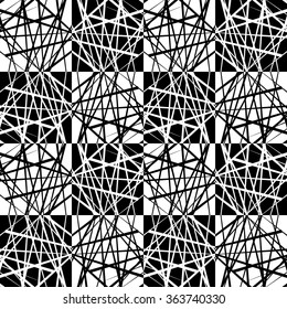 Abstract mosaic background with random lines. Seamless, chequered pattern.