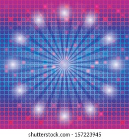 abstract mosaic background with rays and lights