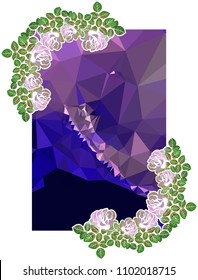 abstract mosaic background with roses
