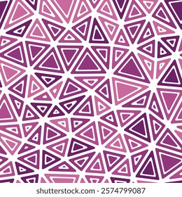 Abstract Mosaic Background. Rounded solid shapes in frames. Medium triangles size. Mono tone style. Repeatable pattern. Elegant vector tiles. Seamless vector illustration.