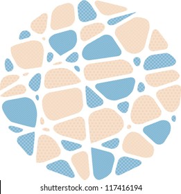 Abstract mosaic background in the shape of a circle