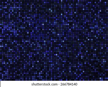 Abstract mosaic background. Square pixel mosaic. Lights blue disco texture